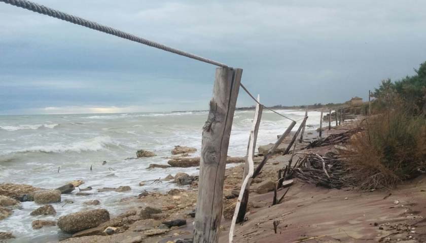 erosione marina nella riserva sentina