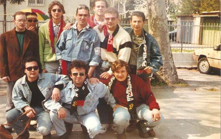 Gianluca Mercolini con i tifosi della Samb