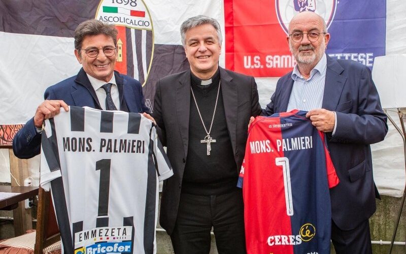 VIDEO – Giornata storica: Ascoli e Samb al pranzo organizzato dalla Diocesi