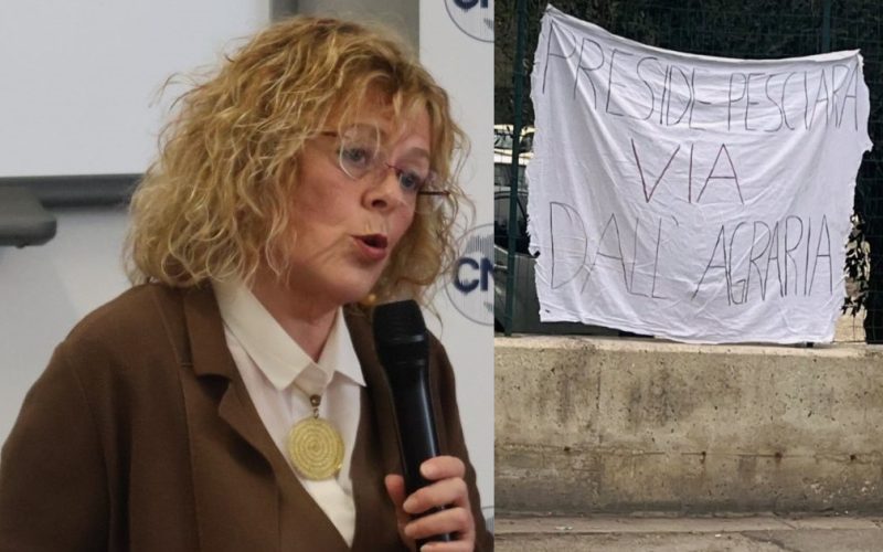 Clima rovente all’Ulpiani, spunta lo striscione: “Preside pesciara via dall’Agraria”. Dopo il derby la dirigente scolastica Rosanna Moretti aveva postato un commento contro gli ascolani