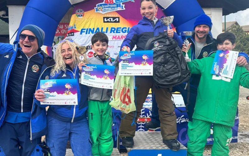 Ad Ovindoli successo per i giovani sciatori della maestra di sci Alessandra Allevi