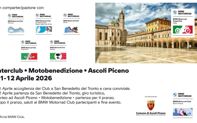 Ascoli ospita l’Interclub Motobenedizione organizzato dal BMW Motorrad Club Elica Picena