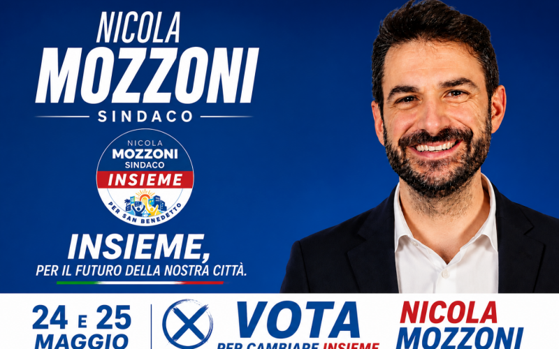 San Benedetto al voto, l’appello del candidato sindaco Nicola Mozzoni: “Il cambiamento vero nasce dal basso. Questa è la nostra storia, scriviamola insieme”