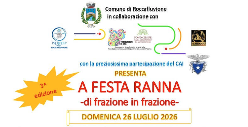 Domenica 26 luglio terza edizione de “A festa Ranna – di frazione in frazione”
