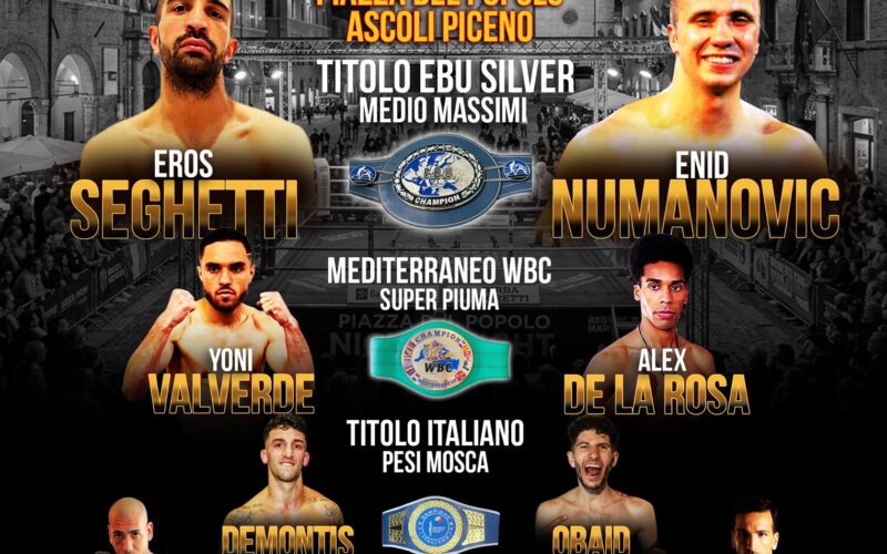 La boxe professionistica fa tappa in Piazza del Popolo, venerdì “Fight Card” con incontri nazionali e internazionali e diretta su Rai Sport