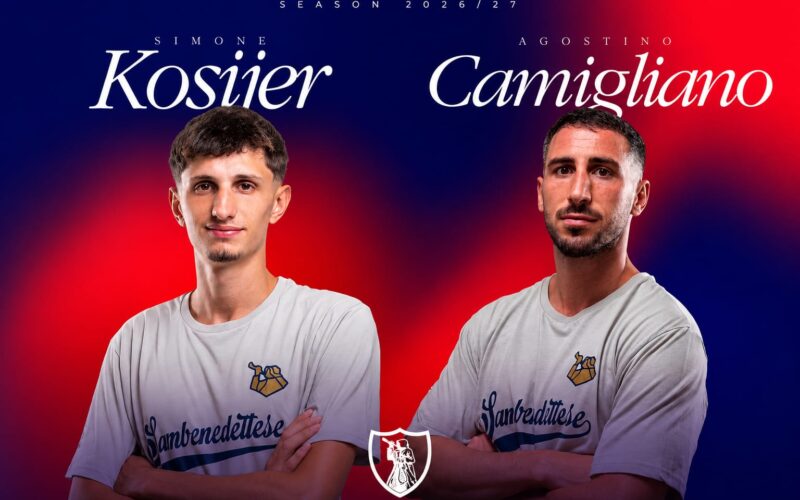 Sambenedettese, doppio arrivo in difesa: arrivano Camigliano e Kosijer. Un innesto di esperienza e un giovane prospetto per il pacchetto arretrato