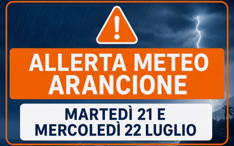Allerta meteo arancione, attesi forti temporali tra martedì e mercoledì: attivato il Centro Operativo Comunale