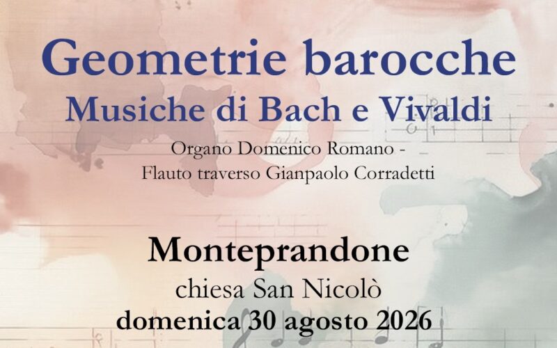 “Geometrie Barocche”, a Monteprandone una serata tra Bach, Vivaldi e i tesori dei Musei Sistini del Piceno