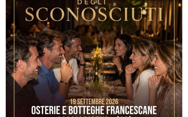 Ascoli Piceno, alle Osterie Botteghe Francescane una cena tra persone che non si conoscono: arriva la Tavolata degli Sconosciuti