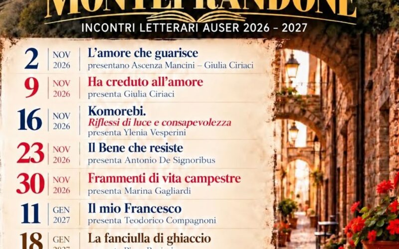 Monteprandone, al via gli incontri letterari Auser: dieci appuntamenti dedicati alla lettura